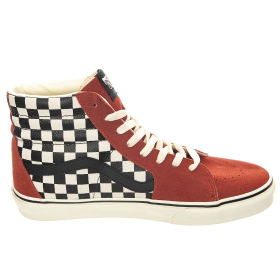 Vans Mens UA Sk8 Hi Desert Snake Chili Oil Rosse Lace Up Low