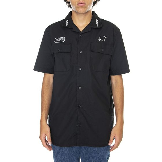 Vans short sleeve button on sale up