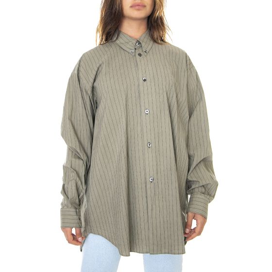 MAGLIANO Womens Classic Striped Sage Shirt