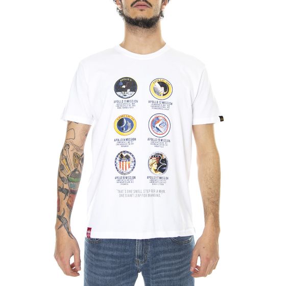 Alpha Industries Mens Apollo Mission White T-Shirt | Buy on