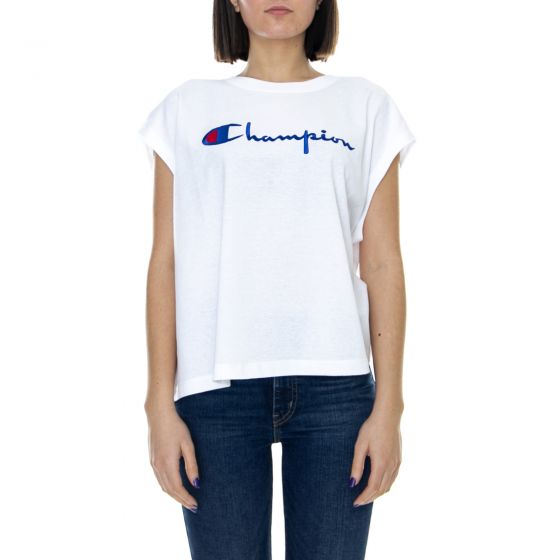 Champion Maxi T Shirt White Maglietta Girocollo Donna Bianca Compra su Londonstore