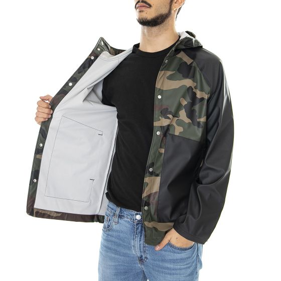 Herschel Mens Rainwear Classic Woodland Camo Black Winter Jacket