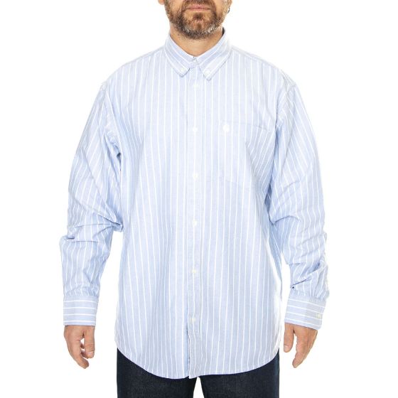 L/S Dowlen Shirt Dowlen Stripe, Bleach / White