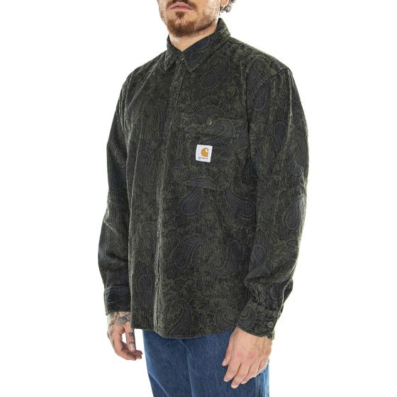 L/S Flint Shirt Paisley Print, Plant /rinsed