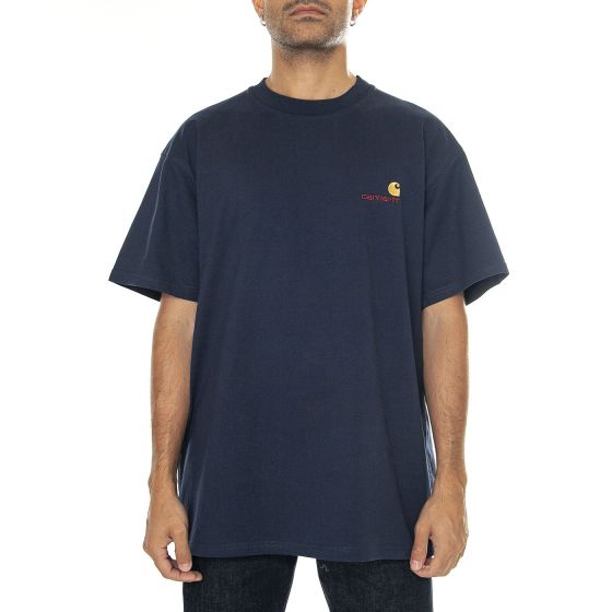 S/S American Script T-Shirt Air Force Blue