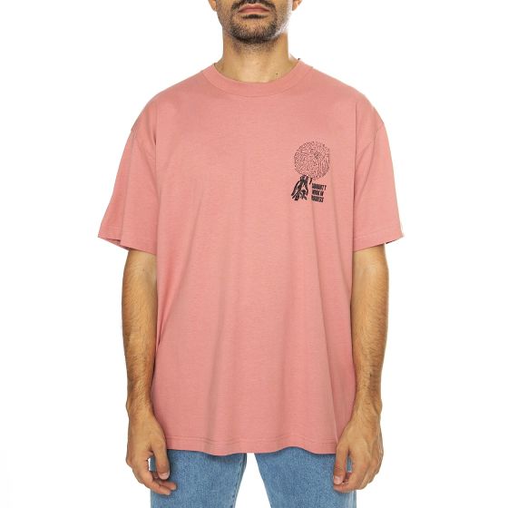 S S Chrysanthemum T Shirt Dusty Rose Maglietta Girocollo Uomo Rosa