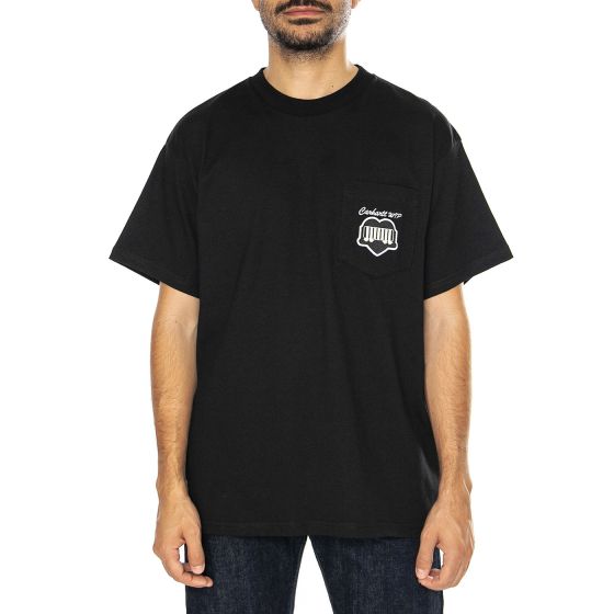 S/S Heart Train Pocket T-Shirt Black