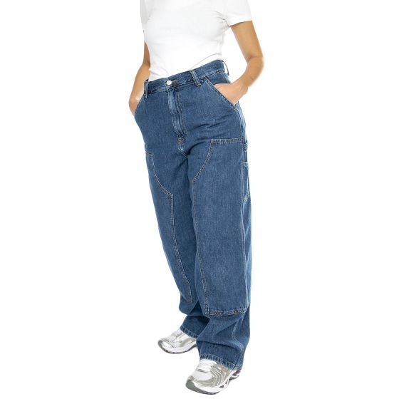W Brandon Double Knee Pant Blue stone washed Pantaloni Denim Jeans Donna Blu