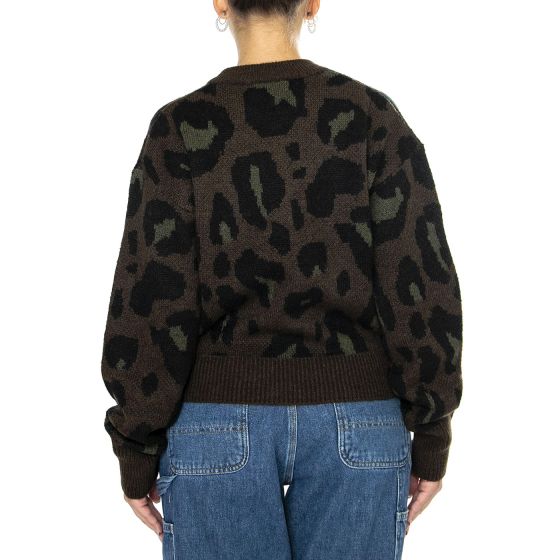 W' Merton Sweater Camo Leo Jacquard, Tamarind Felpa Girocollo