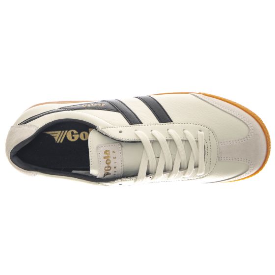 Harrier Leather White Black Black Scarpe Stringate Profilo Basso Uomo Bianche