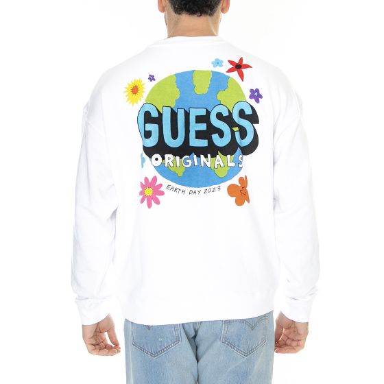 Felpa guess uomo best sale bianca