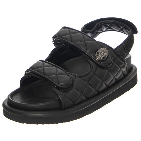 W Orson Black Leather Summer Sandals