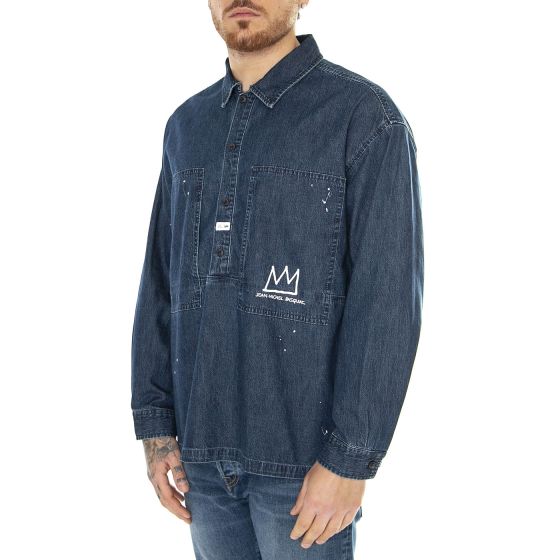 JMB LS Denim Workshirt Mid Light Shad Blue Camicia Denim Jeans Uomo Blu