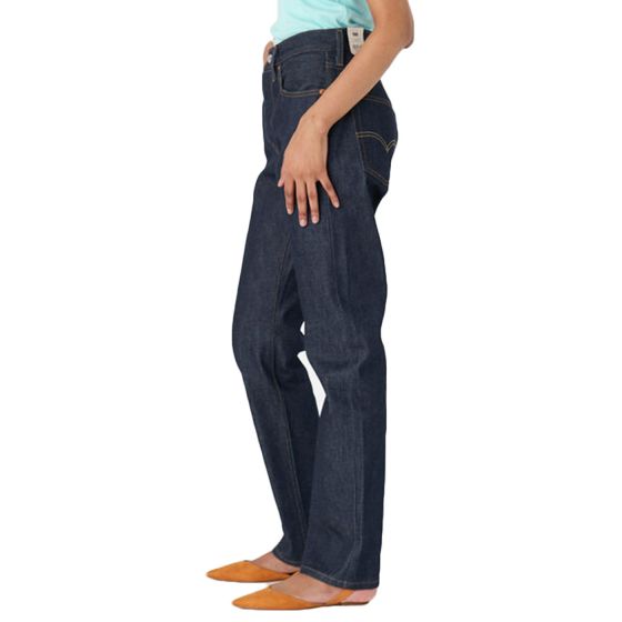 501 Rigid Sesquicentennial Med Indigo Worn In Pantaloni Denim Jeans Donna Blu