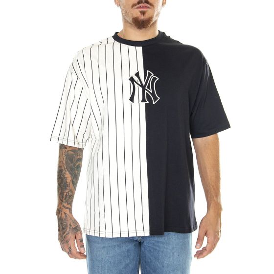 M's MLB Half Striped OS Tee New York Yankees Navy / Off-White