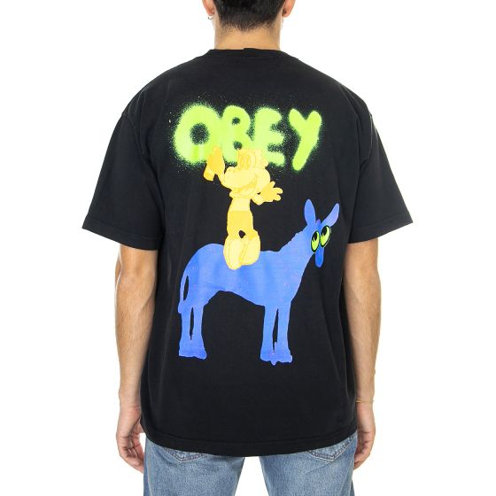 M' Obey Donkey Heavy Wheight Tee Off Black