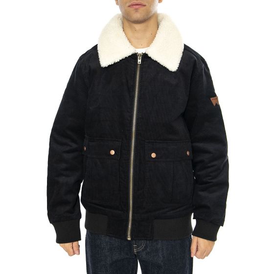 Corduroy Aviator Black Jacket