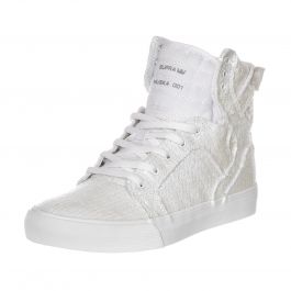 SUPRA Kids Skytop High Profile White Sequin Shoes Buy on