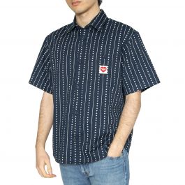 S/S Drewe Shirt Heart C Pinstripe, Ink / Natural