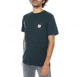 S S Parker Pocket T Shirt Parker Stripe B.Green Admiral Maglietta Girocollo Uomo Multicolore