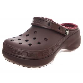 Burgundy lined crocs hot sale