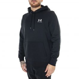 UA Rival Fleece Hoodie Black Sweat - Felpa con Cappuccio Uomo Nera