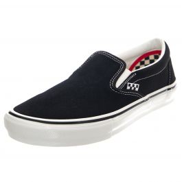 Vans Skate Slip On Black White Scarpe Profilo Basso Uomo Nere