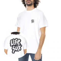 Life Sux-Basic T-Shirt - White - Maglietta Girocollo Uomo Bianca-TS-1017WHT