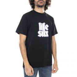 Life Sux-Lettering T-Shirt - Black - Maglietta Girocollo Uomo Nera-TS-1019BLK