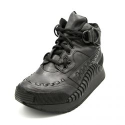 Underground-Nox High - Black Leather - Scarpe Profilo Alto Donna Nere-TB-171-BKCF