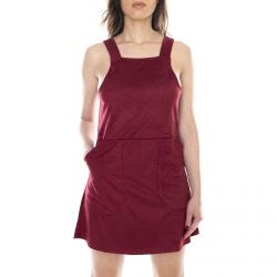 MOTEL ROCK-Womens Pinafore Rouge Dress-MRCPINAFORE-RGE SUED