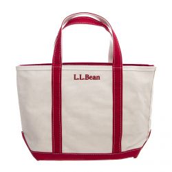 L.L.Bean-Zip-Top Boat & Tote Medium Red Trim Bag