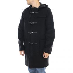 ORIGINAL MONTGOMERY-Mens Classic Wellin Charcoal Black Montgomery Coat-MECM015-CHA-OUT