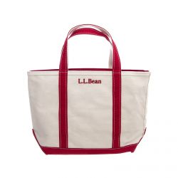L.L.Bean-Zip-Top Boat & Tote Small Red Trim Bag