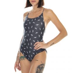 OAS-Womens Shark Tie One-Piece Grey Swim Suit-6001-04-09