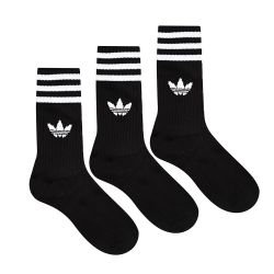 Adidas-Solid Black / White Crew Socks-S21490