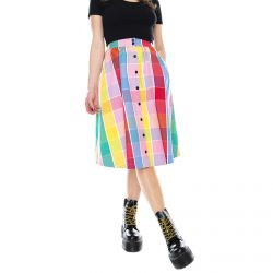 Lazy Oaf-Golden Years Skirt - Blue / Yellow / Red - Gonna Longuette Multicolore-LOW70140GDY