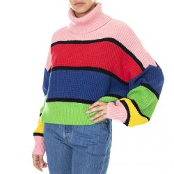 Lazy Oaf-Bright Stripe - Maglione Collo Alto Donna Multicolore-LOW50045LNS-MULTI