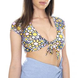 Lazy Oaf-Womens In Bloom Tie Multicolored Bikini Top-LOW60095SWM-MULTI