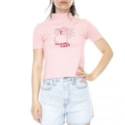 Lazy Oaf-Wilted Flower T-Shirt - Pink / Red - Maglietta Mezzo Collo Donna Rosa-LOW20171OPS-PINK/RED