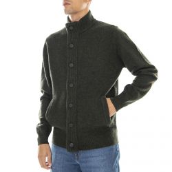 Barbour-Mens Patch Zip Seaweed Cardigan Sweater-MKN0731-GN73-FW21