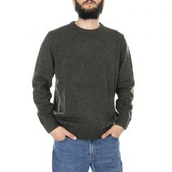 Barbour-Tisbury Crew Dark Seaweed - Maglione Girocollo Uomo Verde-FW22-MKN0844-GN79
