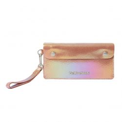 DR.MARTENS-Duo Chrome Leather Pouch Pink Iridescent-DMAAC818660