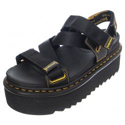 DR.MARTENS-Womens Kimber Black Webbing+Hydro Leather Sandals-27351001