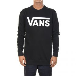 Vans-Mens Classic Black / White Crew-Neck Sweatshirt-V00YX0Y28