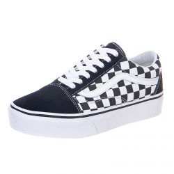Vans-Mens Old Skool Platform Checkerboard Black / True White Lace-Up Shoes-VA3B3UHRK