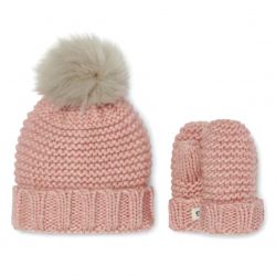 Ugg-Infant Hat and Gloves Pink Cloud Knit Set-UGA20124-PCD