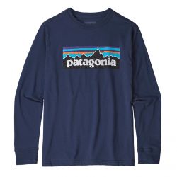 Patagonia-Boys Long-Sleeve Crew-Neck T-Shirt - Graphic Blue - Maglietta Girocollo Maniche Lunghe Bambino Blu-62229-PLCL