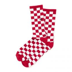 Vans-Checkerboard Red / White Crew Socks -VA3H3NRLM