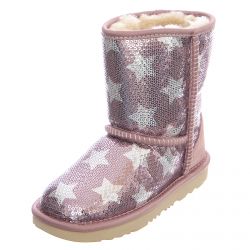 Ugg-Kids Classic Short II Sequin Star Boots - Pink Crystal - Stivali Bambino Multicolore-UGKCLSSSPC1107988K